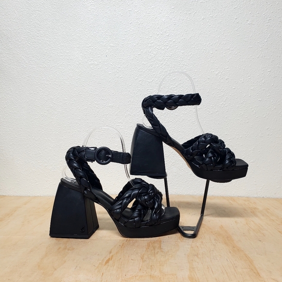 Circus by Sam Edelman Women's Mable Heel Sandal Black Woven Size 6.5 - Picture 6 of 11